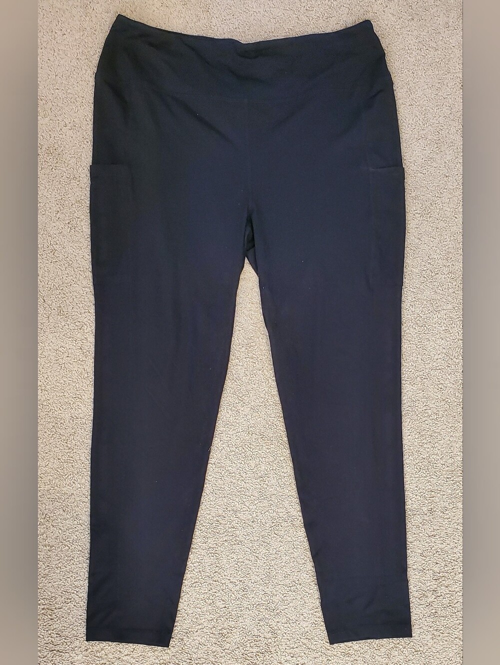west loop Black High-Waist Stretch Leggings with Side Pockets
